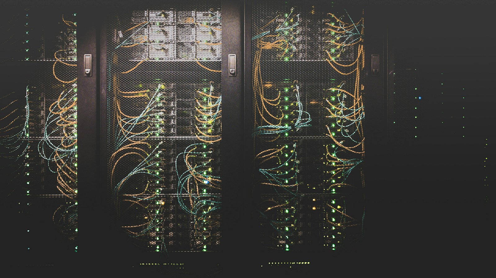 Physical server racks in a data centre