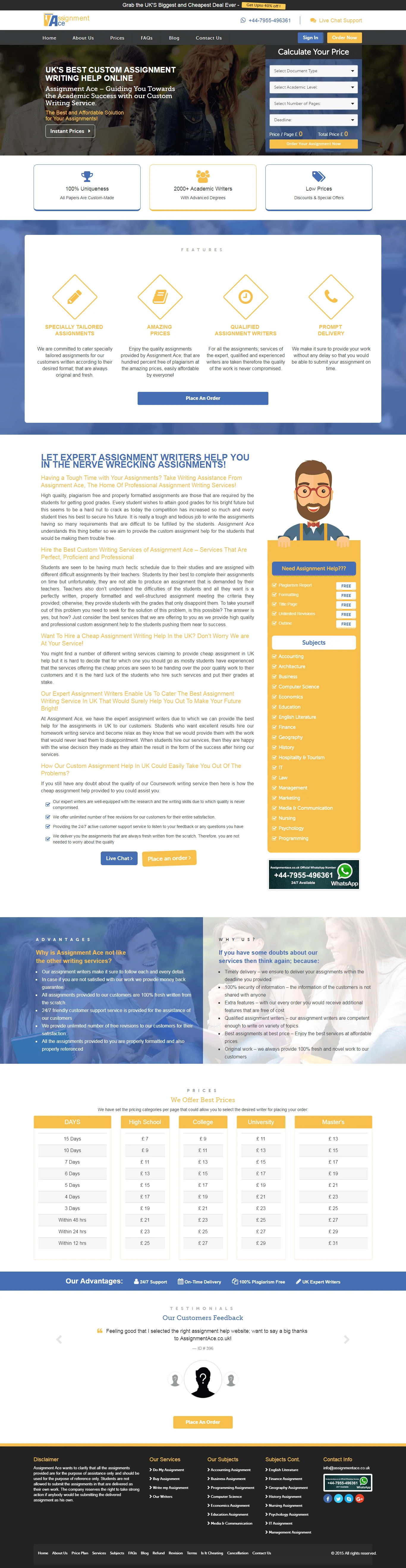 Academic writing services — Websites portfolio