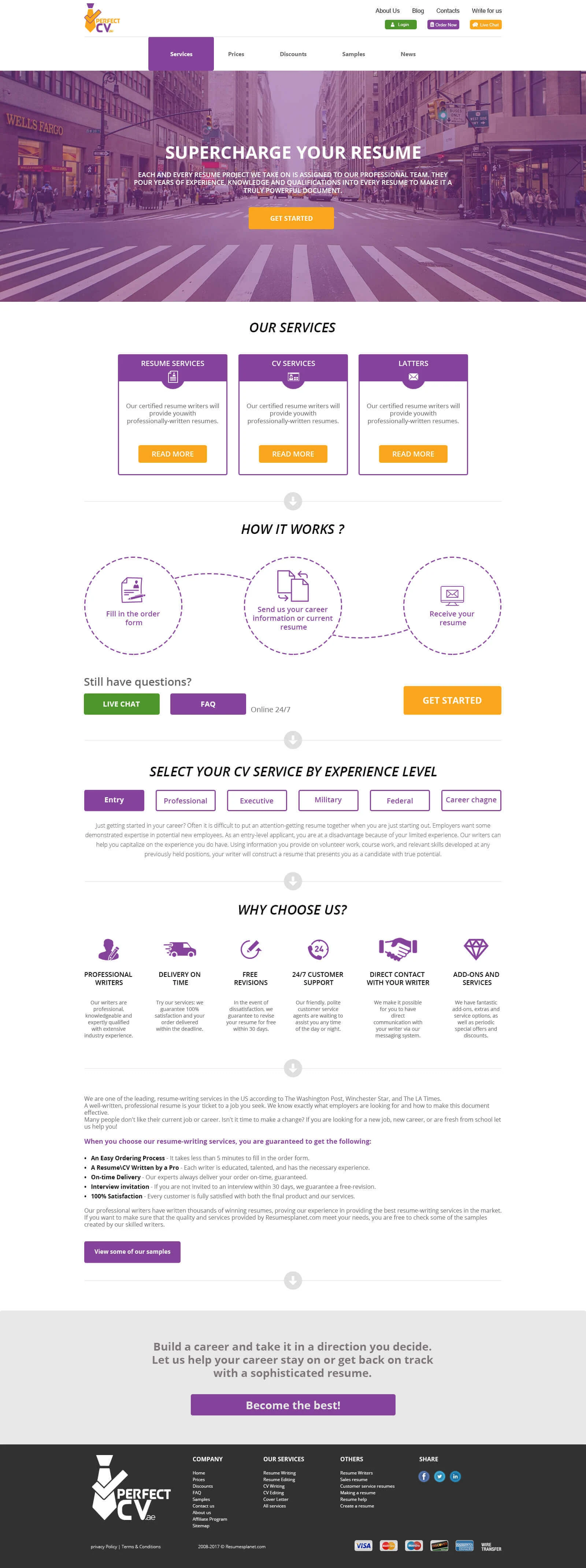 Career & resume services — Websites portfolio
