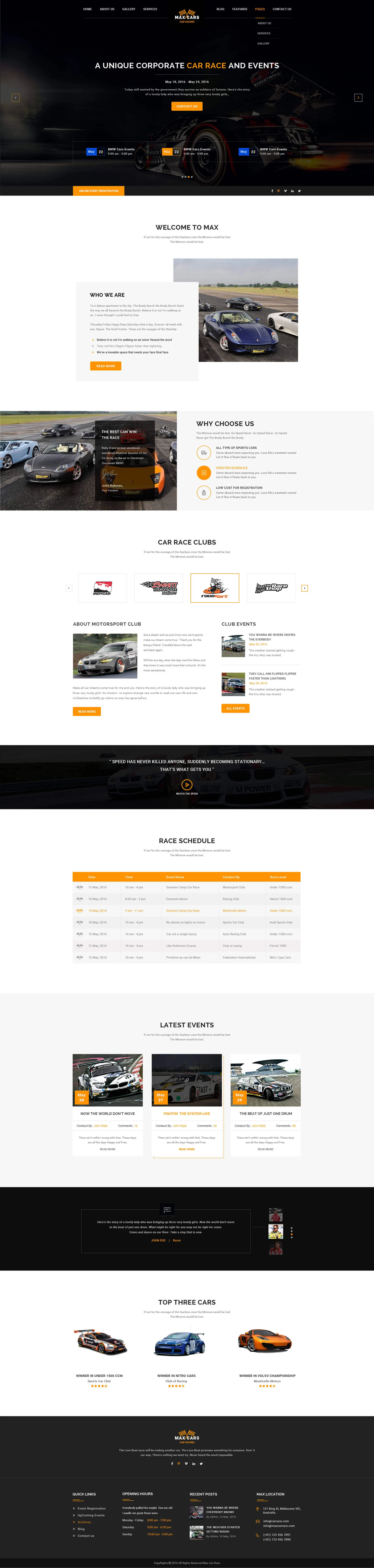 Automotive events — Websites portfolio