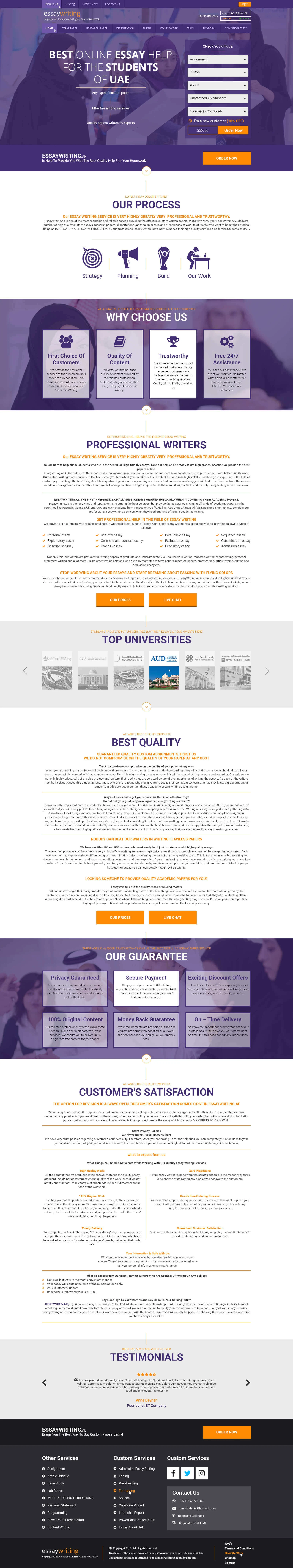 Academic writing platform — Websites portfolio