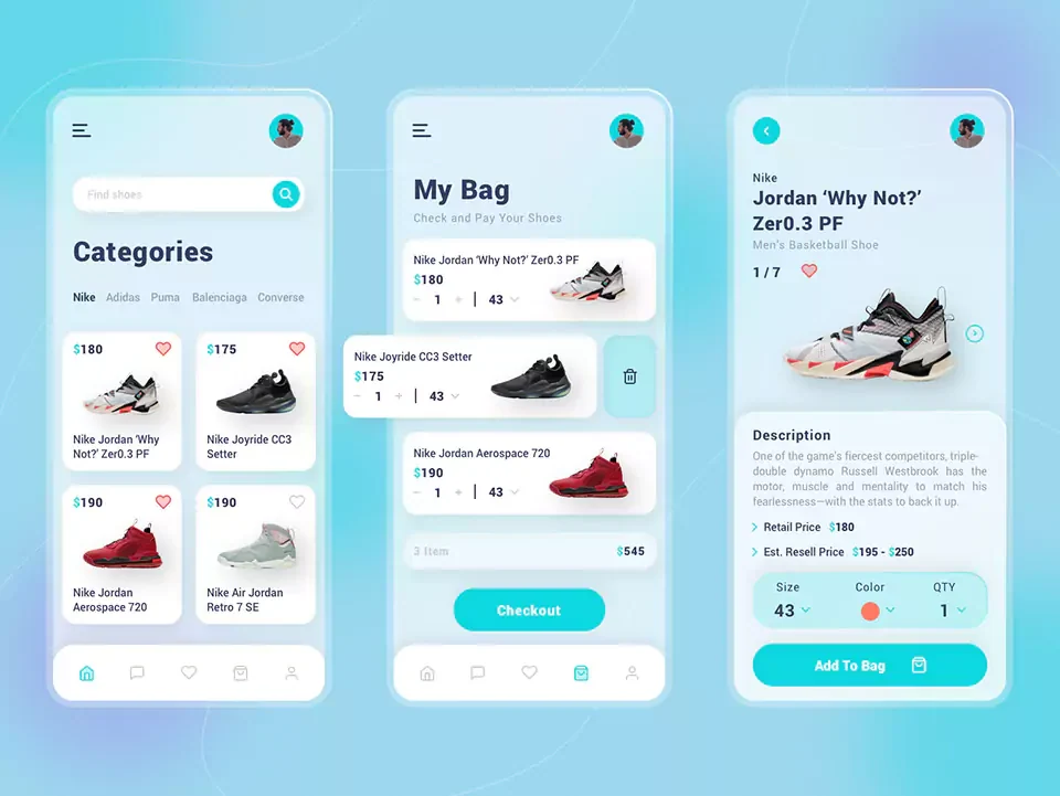 Sneaker shopping app — Mobile Apps portfolio